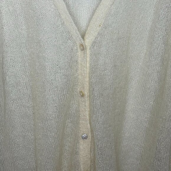 J. Jill Womens XL Open-Front Lightweight Mohair Blend Cardigan Sweater Cream - Picture 3 of 8